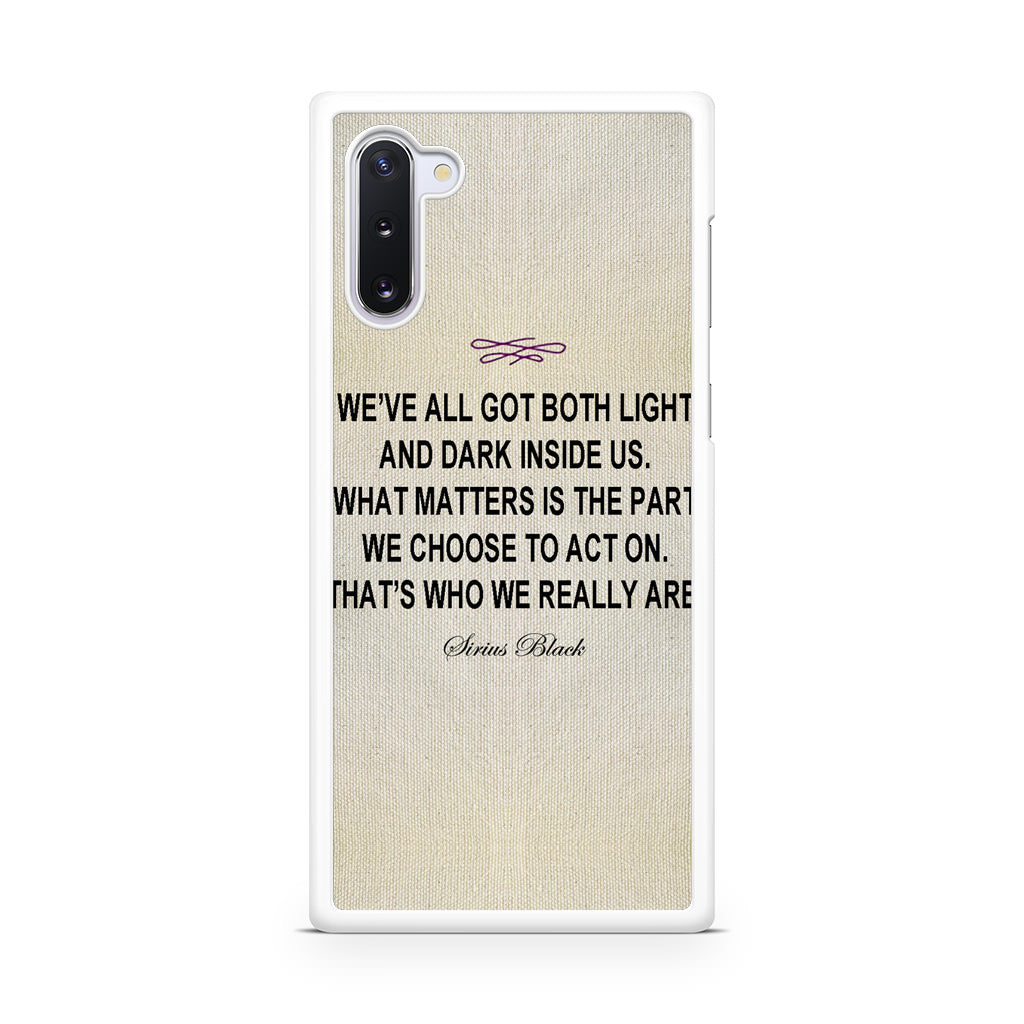 Sirius Black Quote Galaxy Note 10 Case