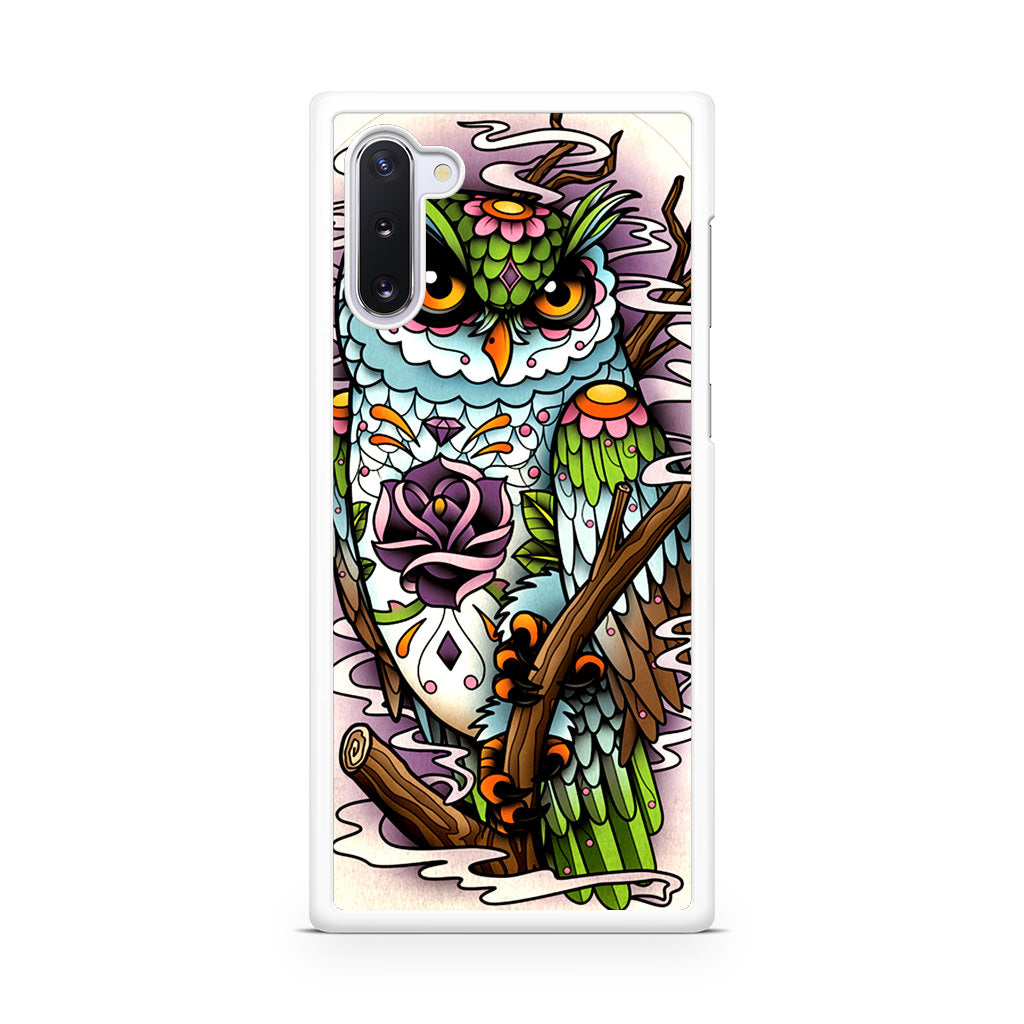 Sugar Skull Owl Tattoo Galaxy Note 10 Case