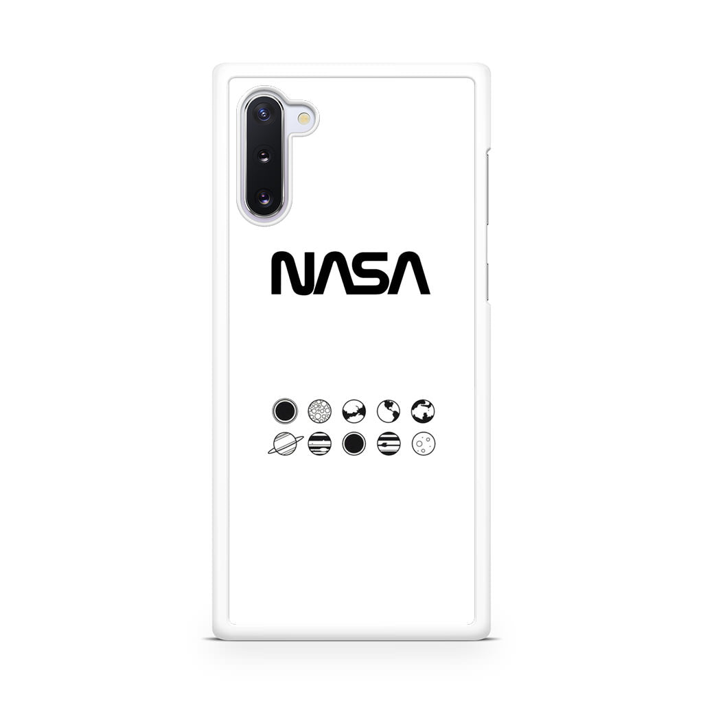 NASA Minimalist White Galaxy Note 10 Case