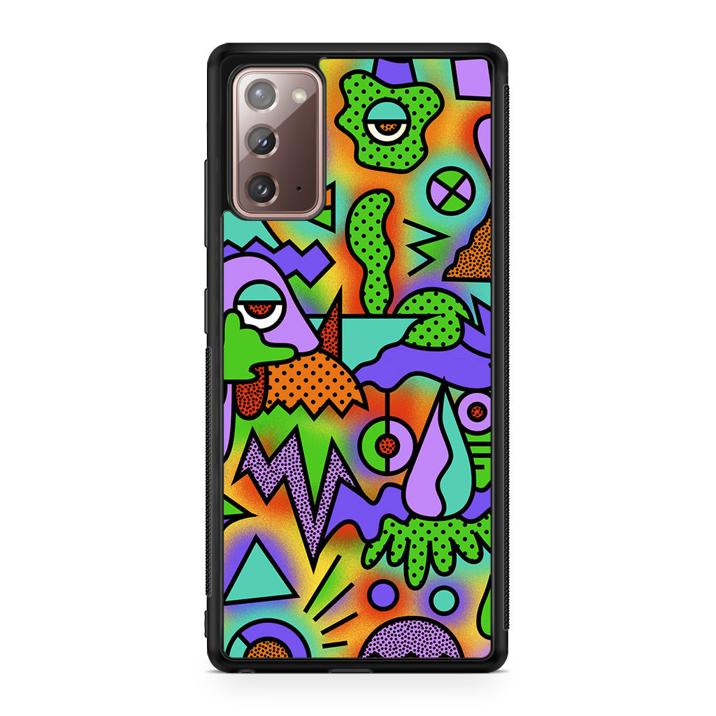Abstract Colorful Doodle Art Galaxy Note 20 Case