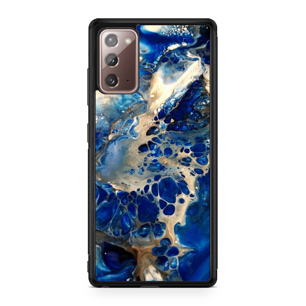 Abstract Golden Blue Paint Art Galaxy Note 20 Case