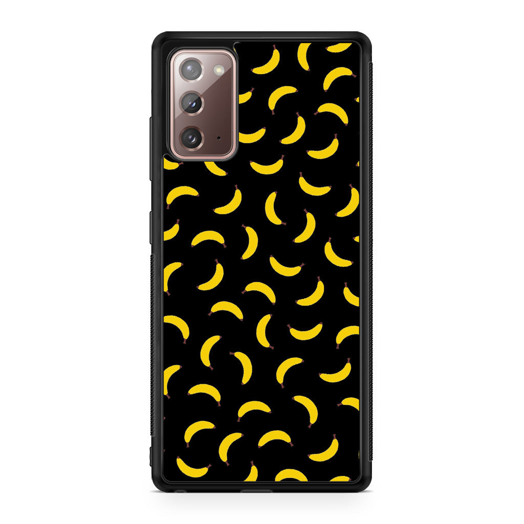 Bananas Fruit Pattern Black Galaxy Note 20 Case