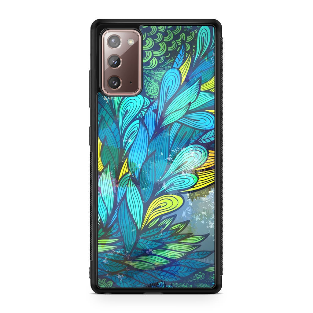 Colorful Art in Blue Galaxy Note 20 Case