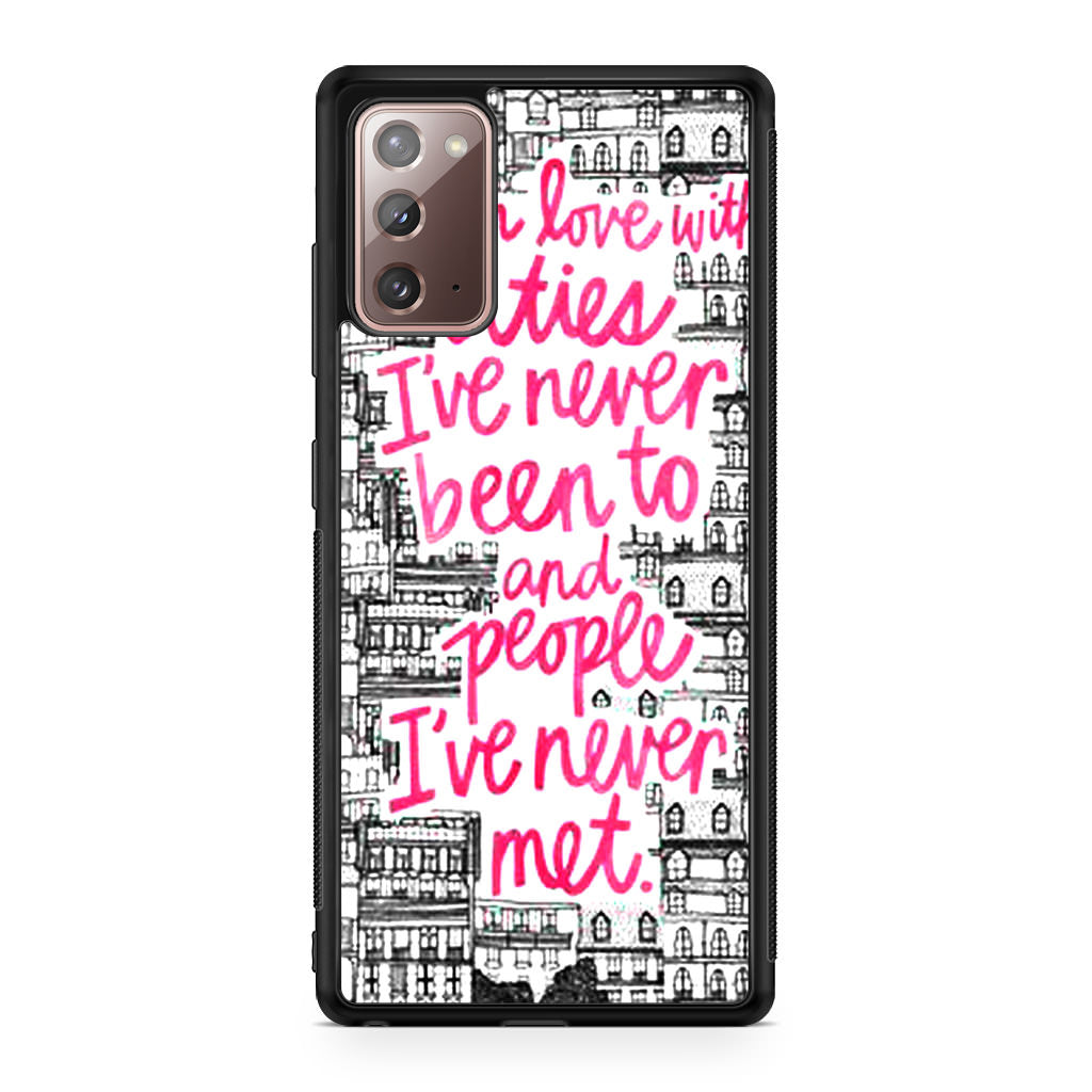 John Green Quotes I'm in Love With Cities Galaxy Note 20 Case