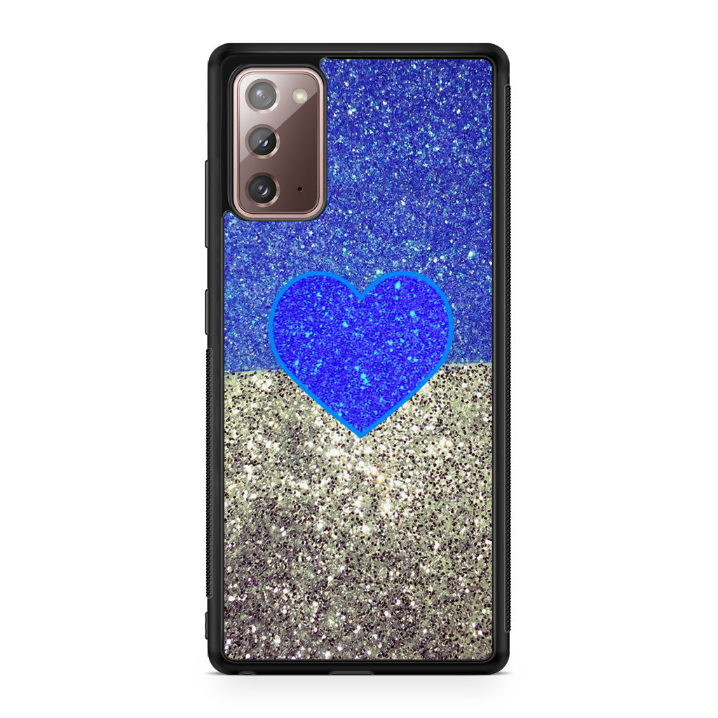 Love Glitter Blue and Grey Galaxy Note 20 Case