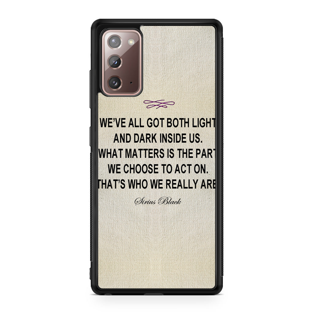 Sirius Black Quote Galaxy Note 20 Case