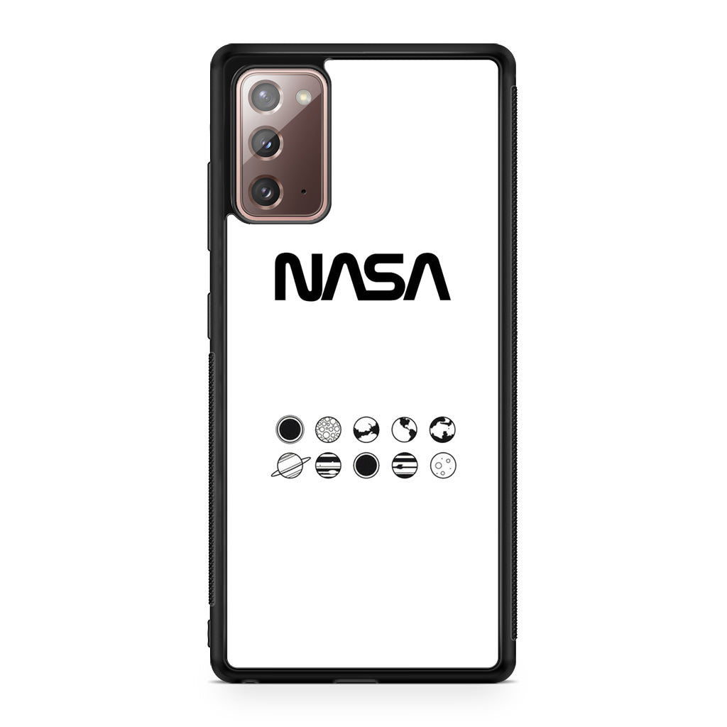 NASA Minimalist White Galaxy Note 20 Case