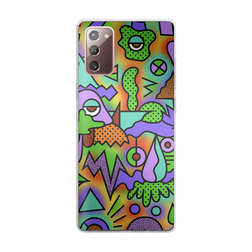 Abstract Colorful Doodle Art Galaxy Note 20 Case