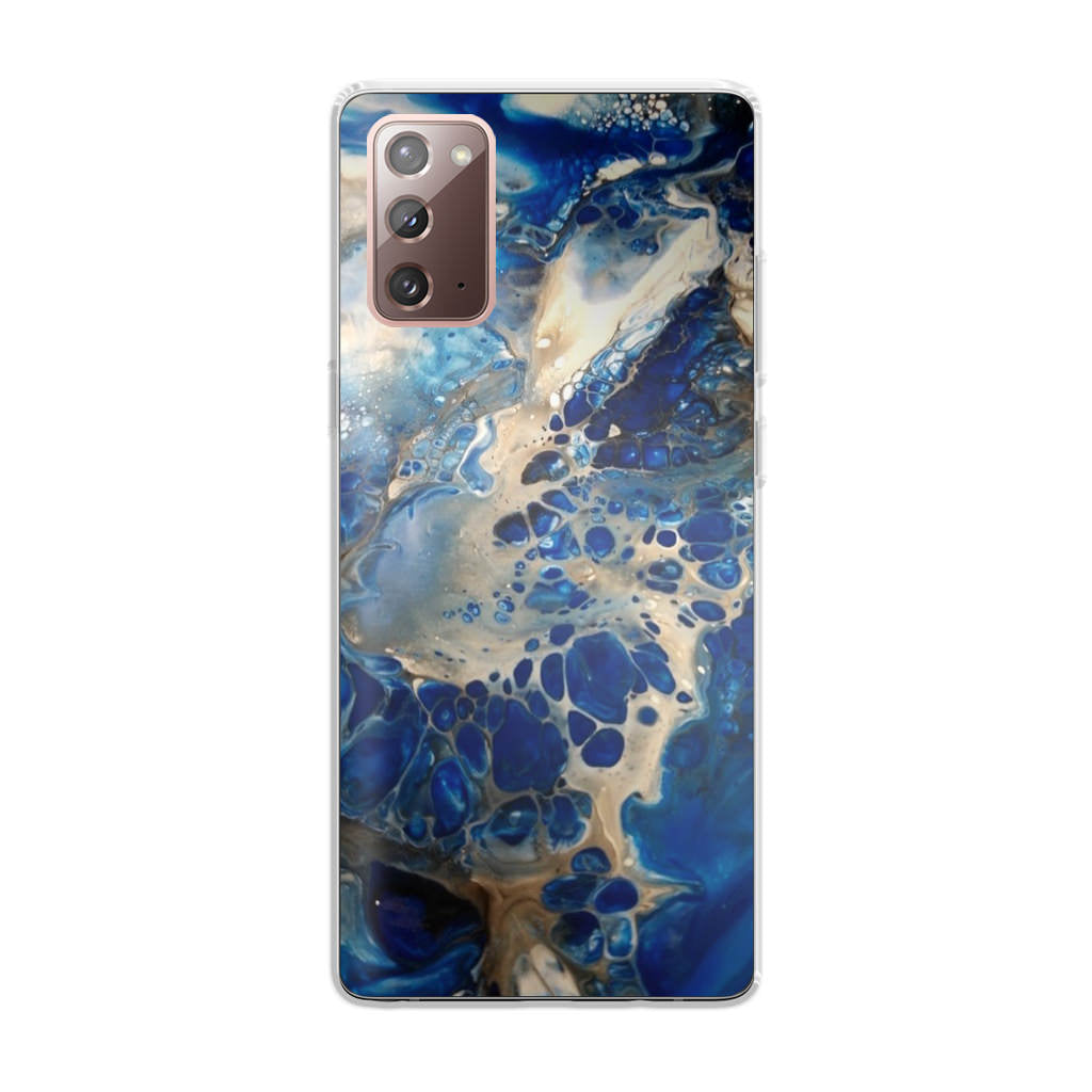 Abstract Golden Blue Paint Art Galaxy Note 20 Case