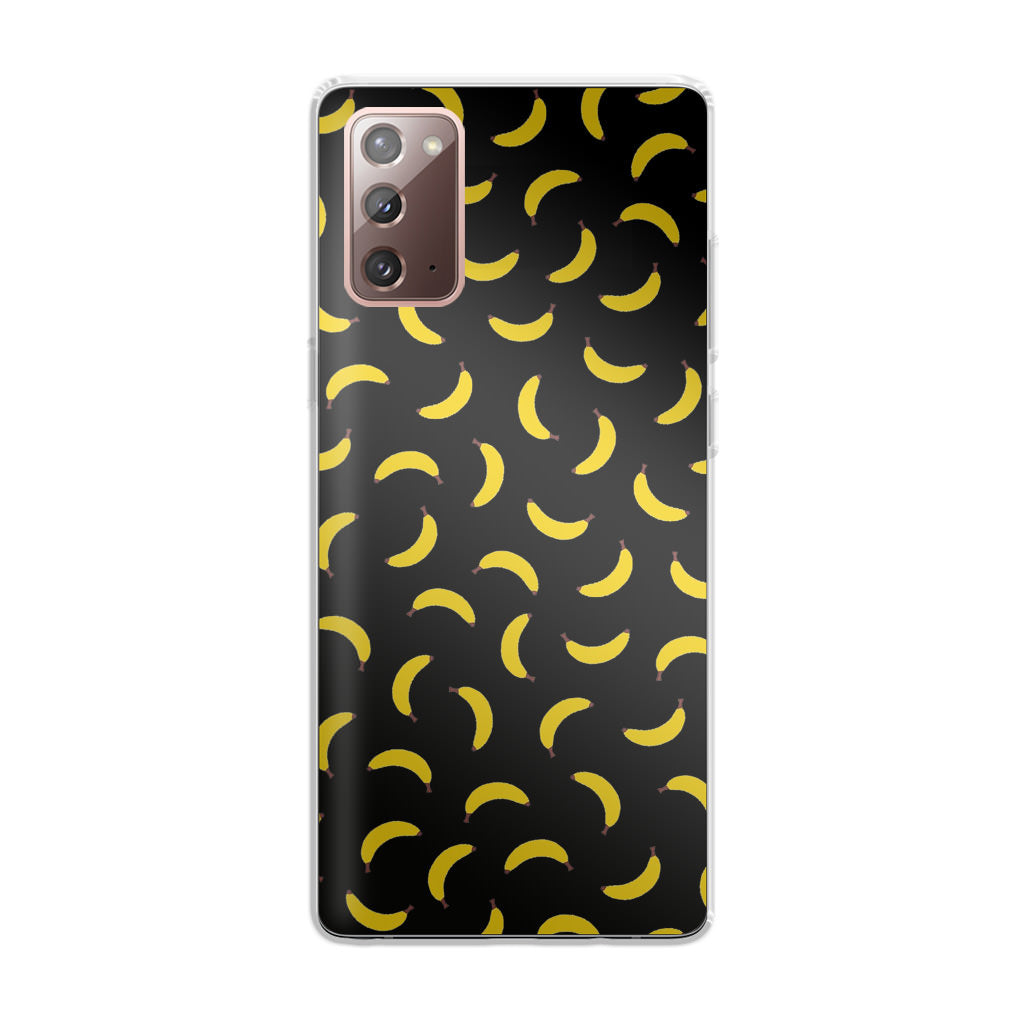 Bananas Fruit Pattern Black Galaxy Note 20 Case