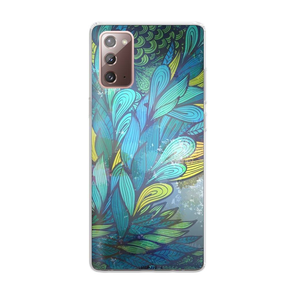 Colorful Art in Blue Galaxy Note 20 Case