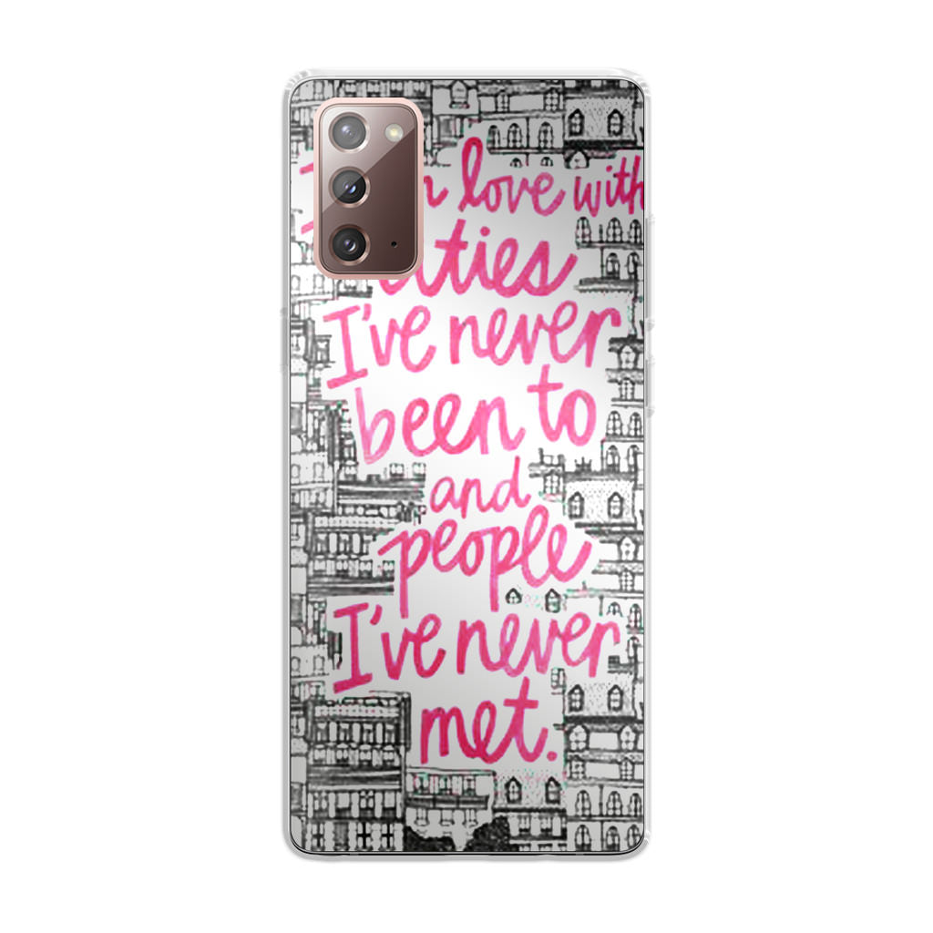 John Green Quotes I'm in Love With Cities Galaxy Note 20 Case