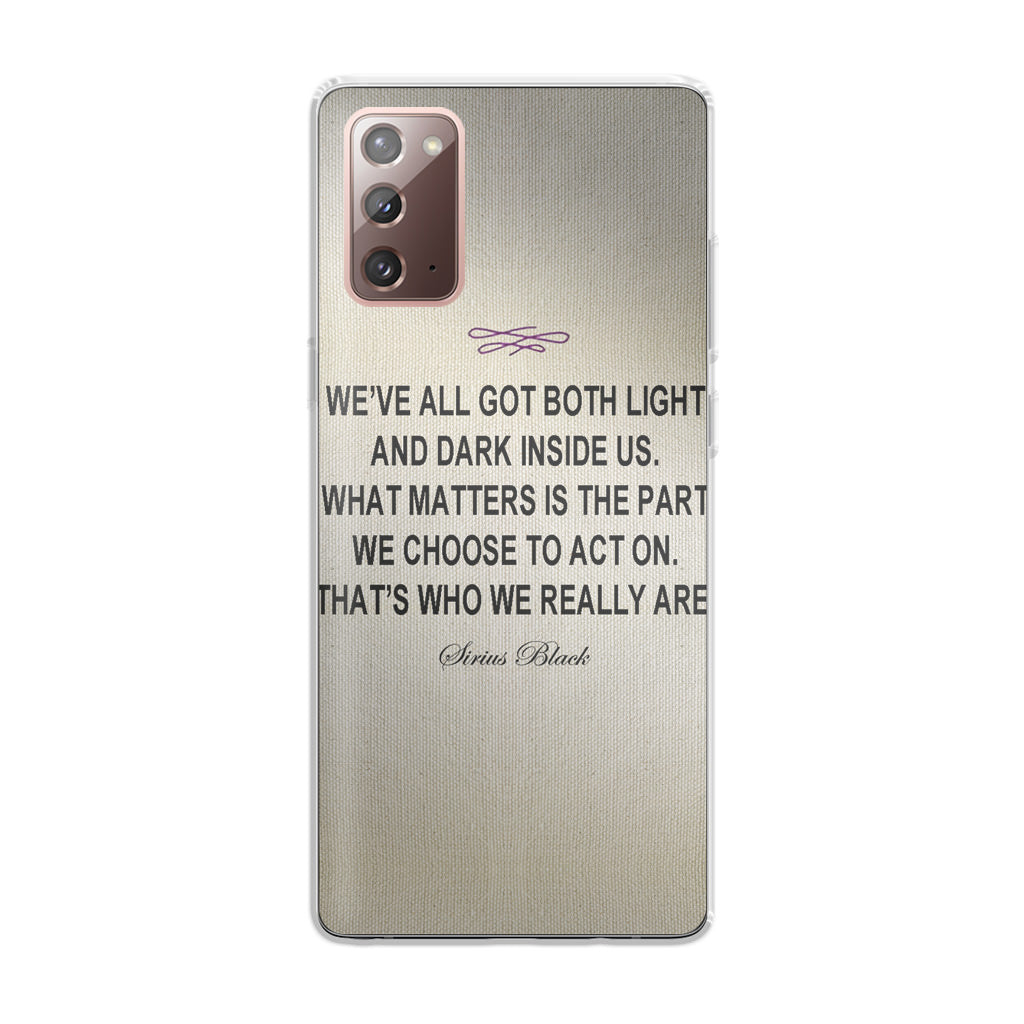 Sirius Black Quote Galaxy Note 20 Case