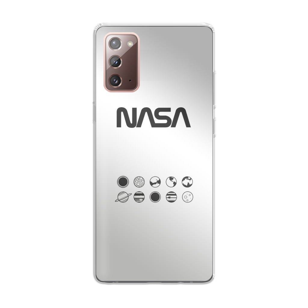 NASA Minimalist White Galaxy Note 20 Case