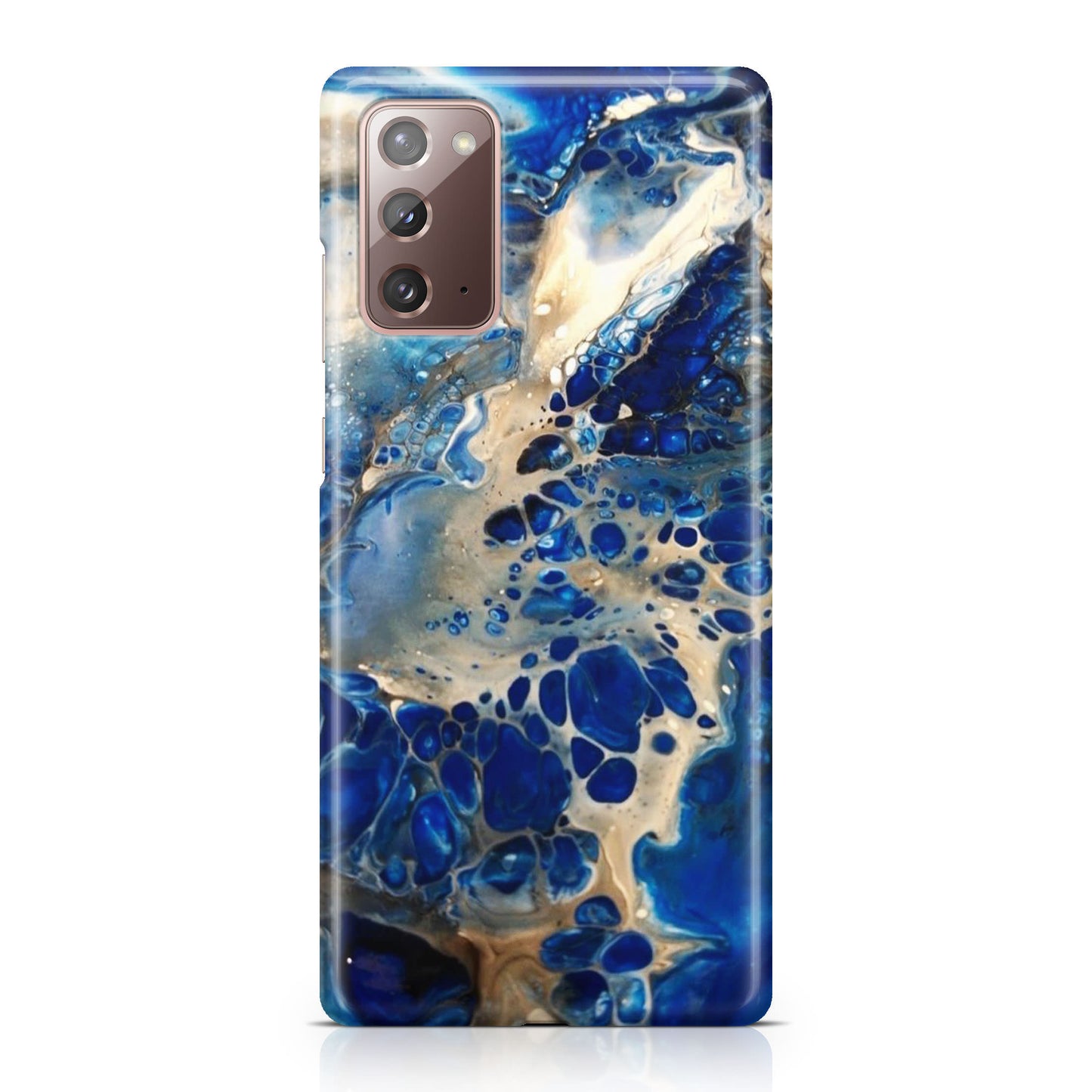 Abstract Golden Blue Paint Art Galaxy Note 20 Case