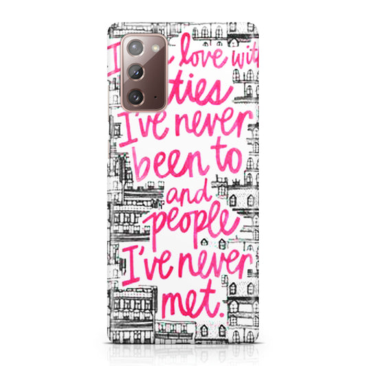 John Green Quotes I'm in Love With Cities Galaxy Note 20 Case