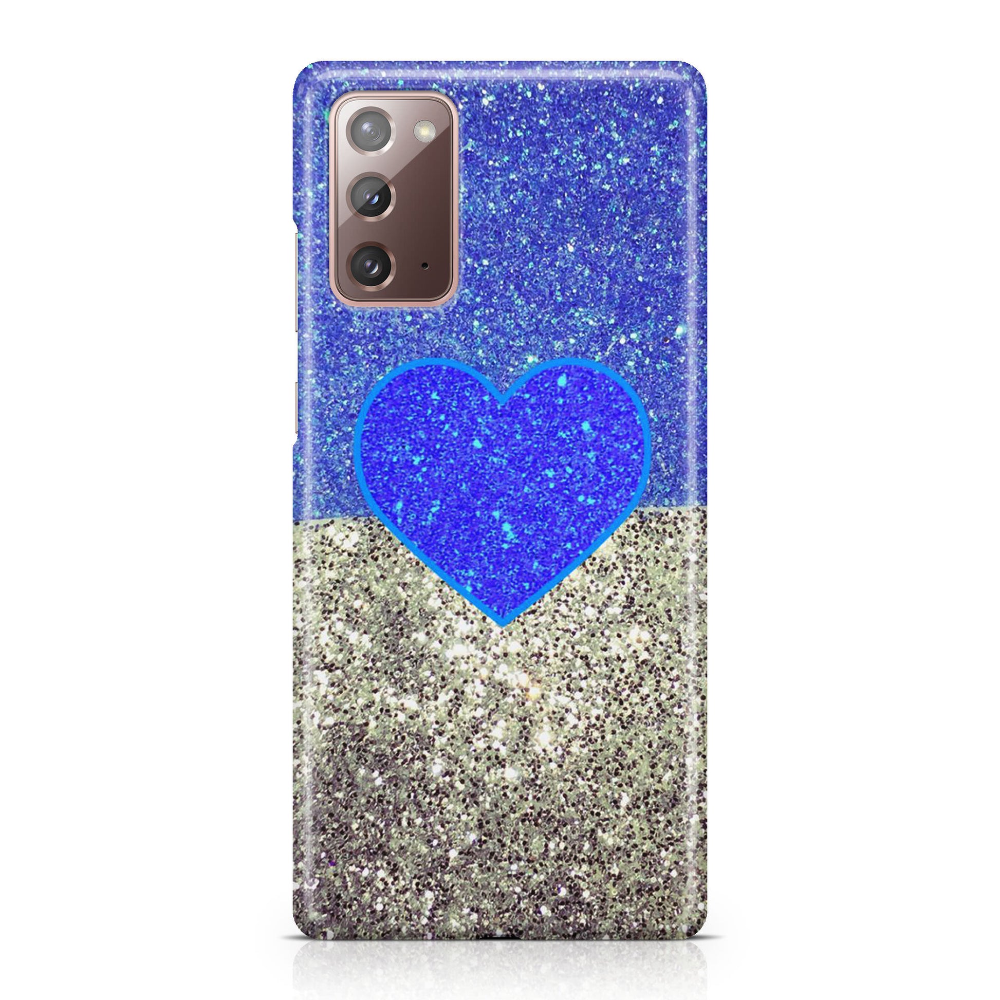 Love Glitter Blue and Grey Galaxy Note 20 Case