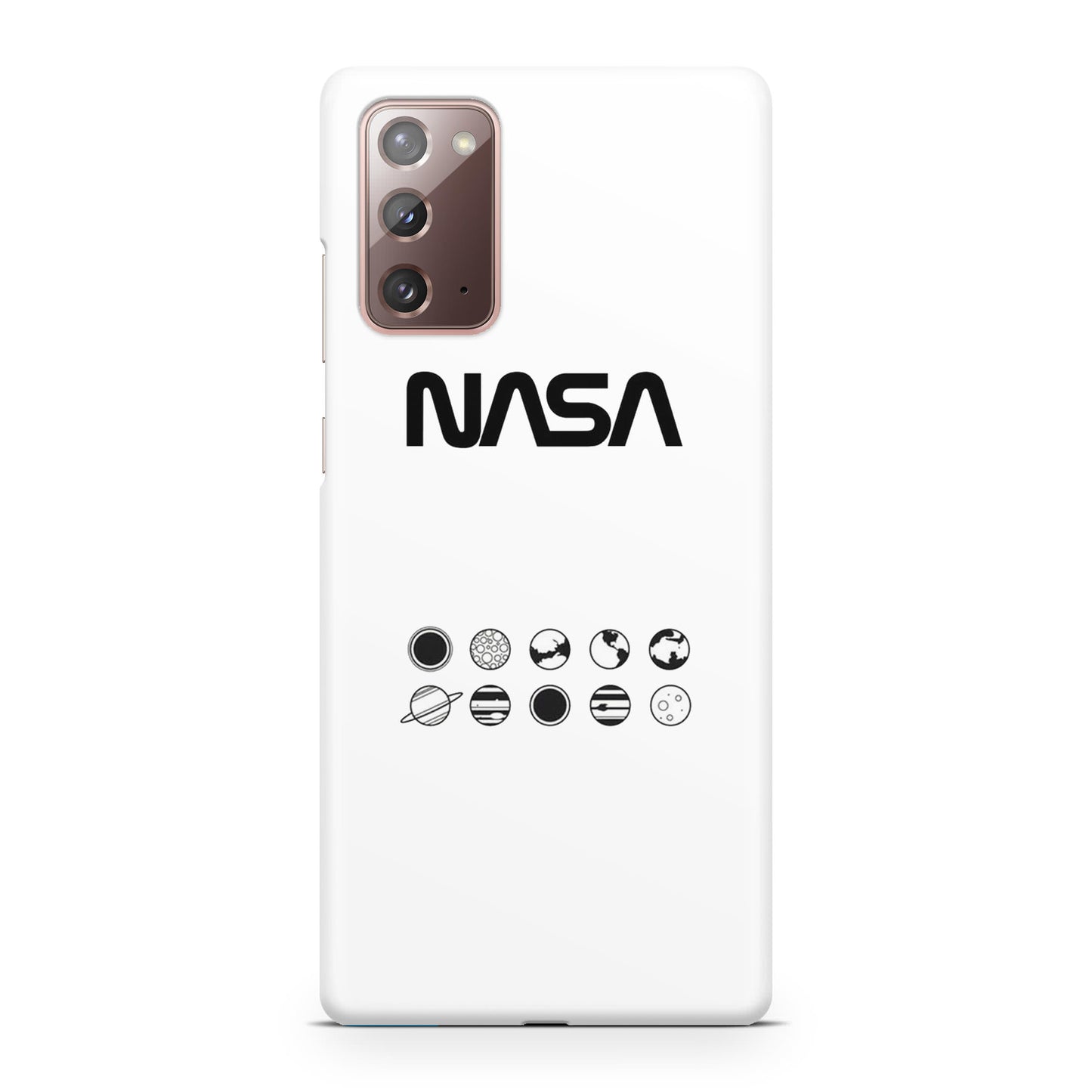 NASA Minimalist White Galaxy Note 20 Case