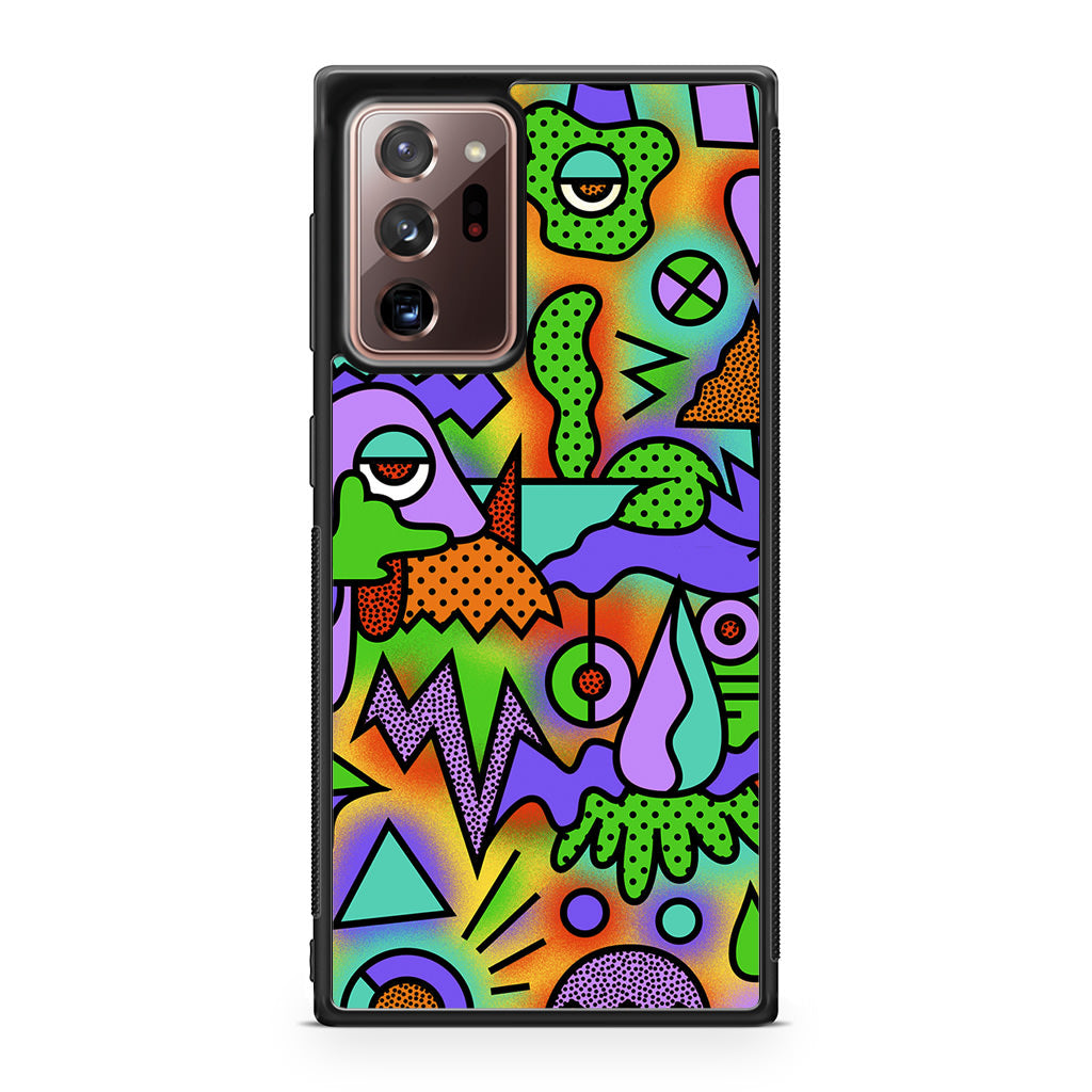 Abstract Colorful Doodle Art Galaxy Note 20 Ultra Case