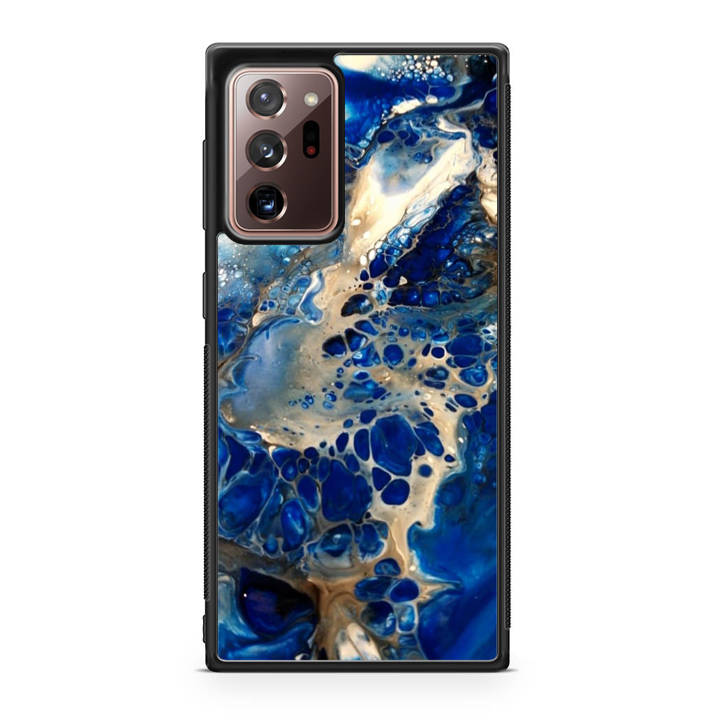 Abstract Golden Blue Paint Art Galaxy Note 20 Ultra Case