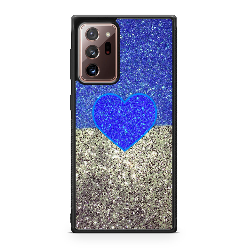 Love Glitter Blue and Grey Galaxy Note 20 Ultra Case