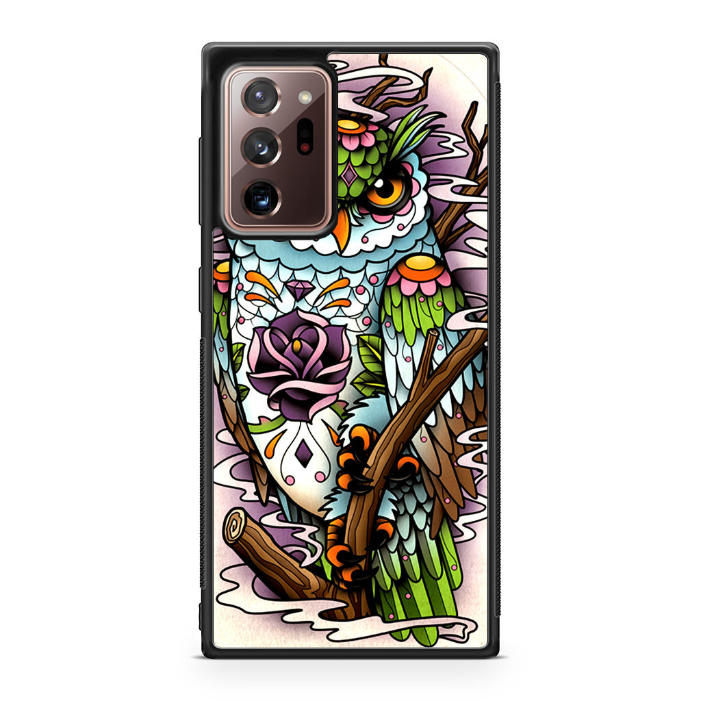 Sugar Skull Owl Tattoo Galaxy Note 20 Ultra Case