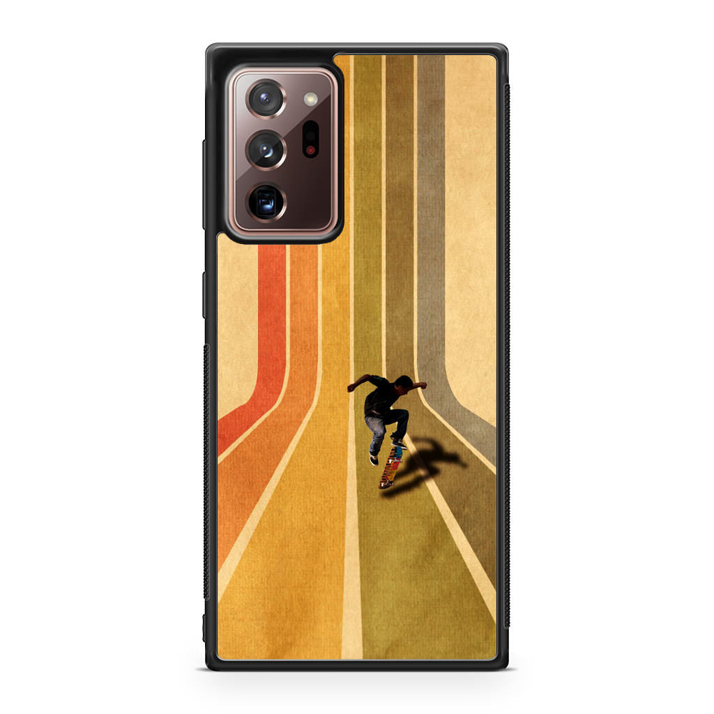 Vintage Skateboard On Colorful Stipe Runway Galaxy Note 20 Ultra Case