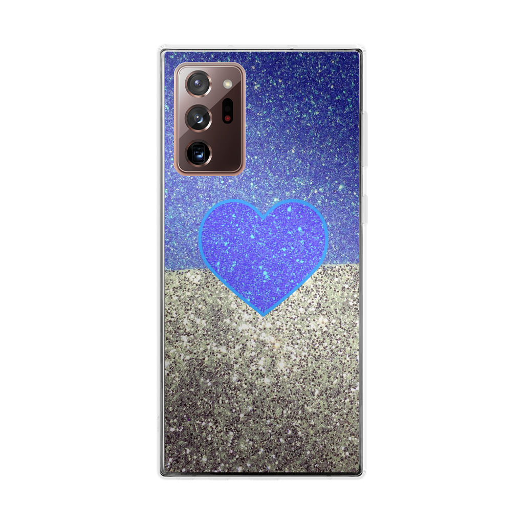 Love Glitter Blue and Grey Galaxy Note 20 Ultra Case