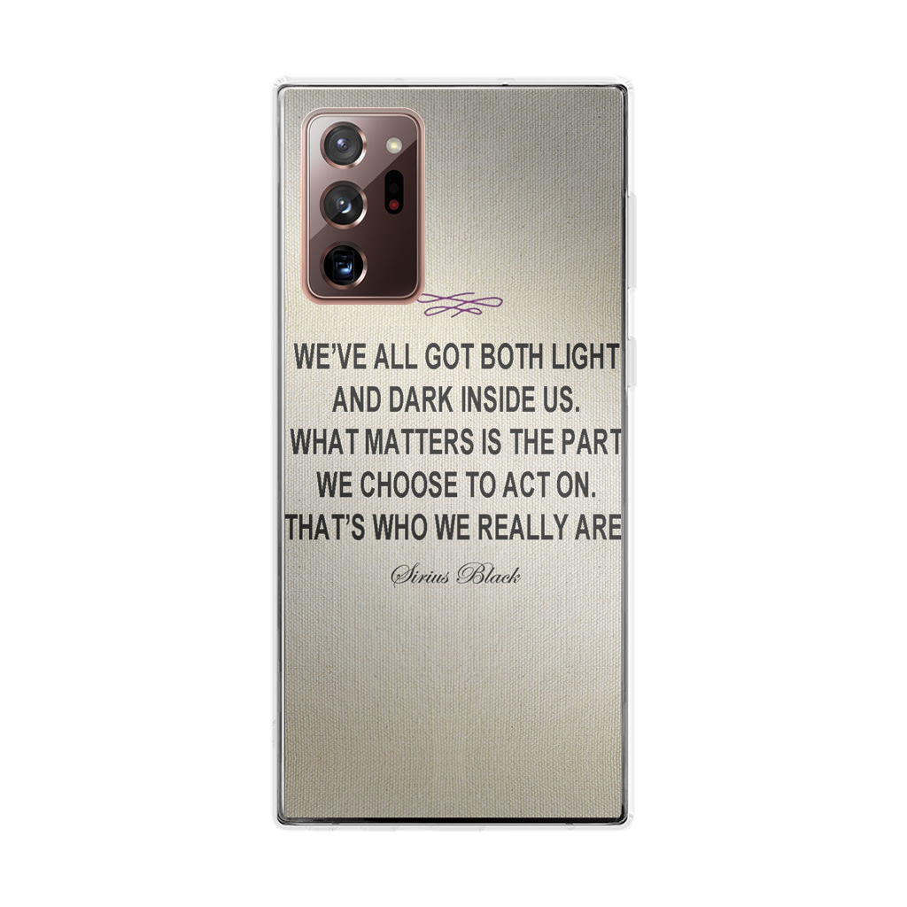 Sirius Black Quote Galaxy Note 20 Ultra Case