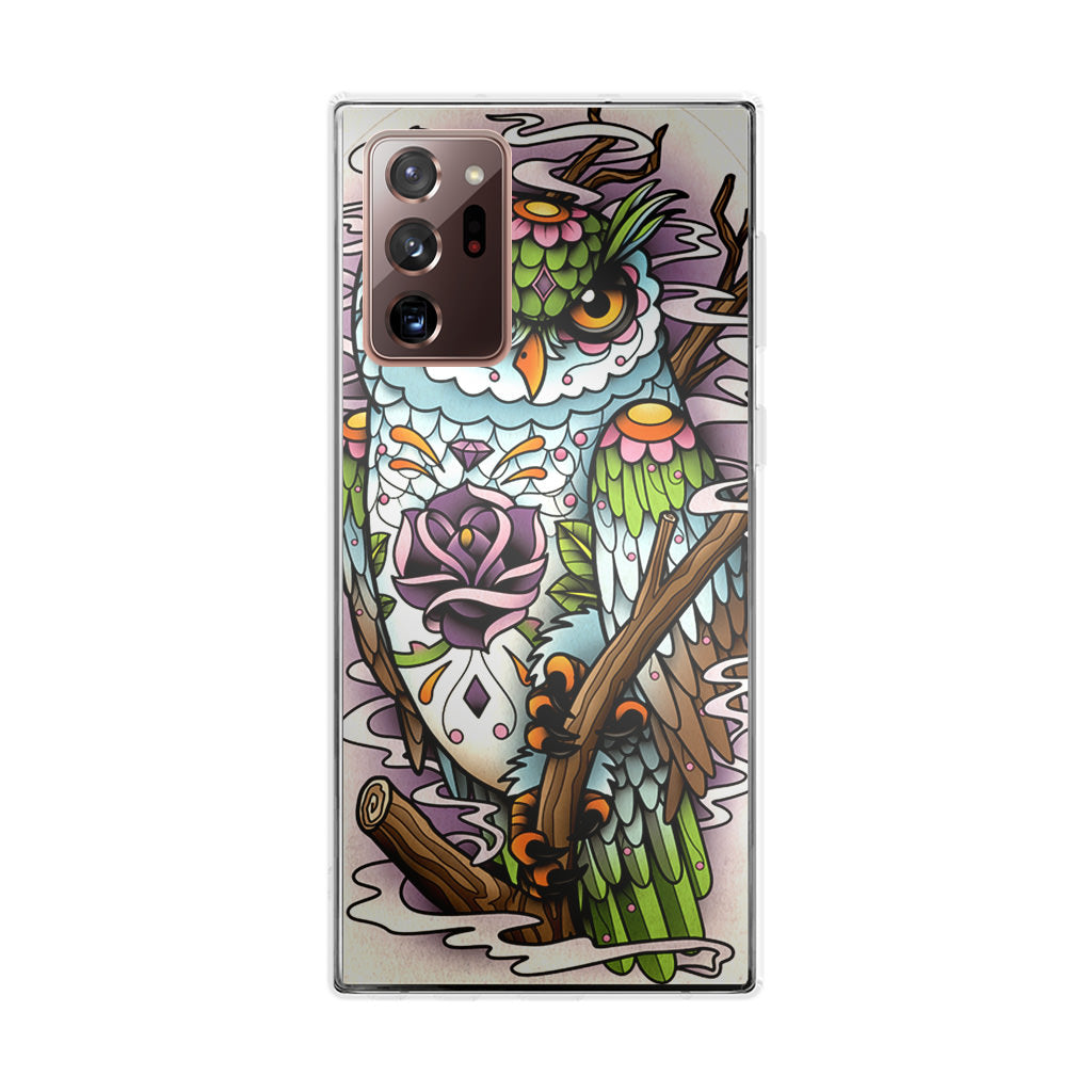 Sugar Skull Owl Tattoo Galaxy Note 20 Ultra Case