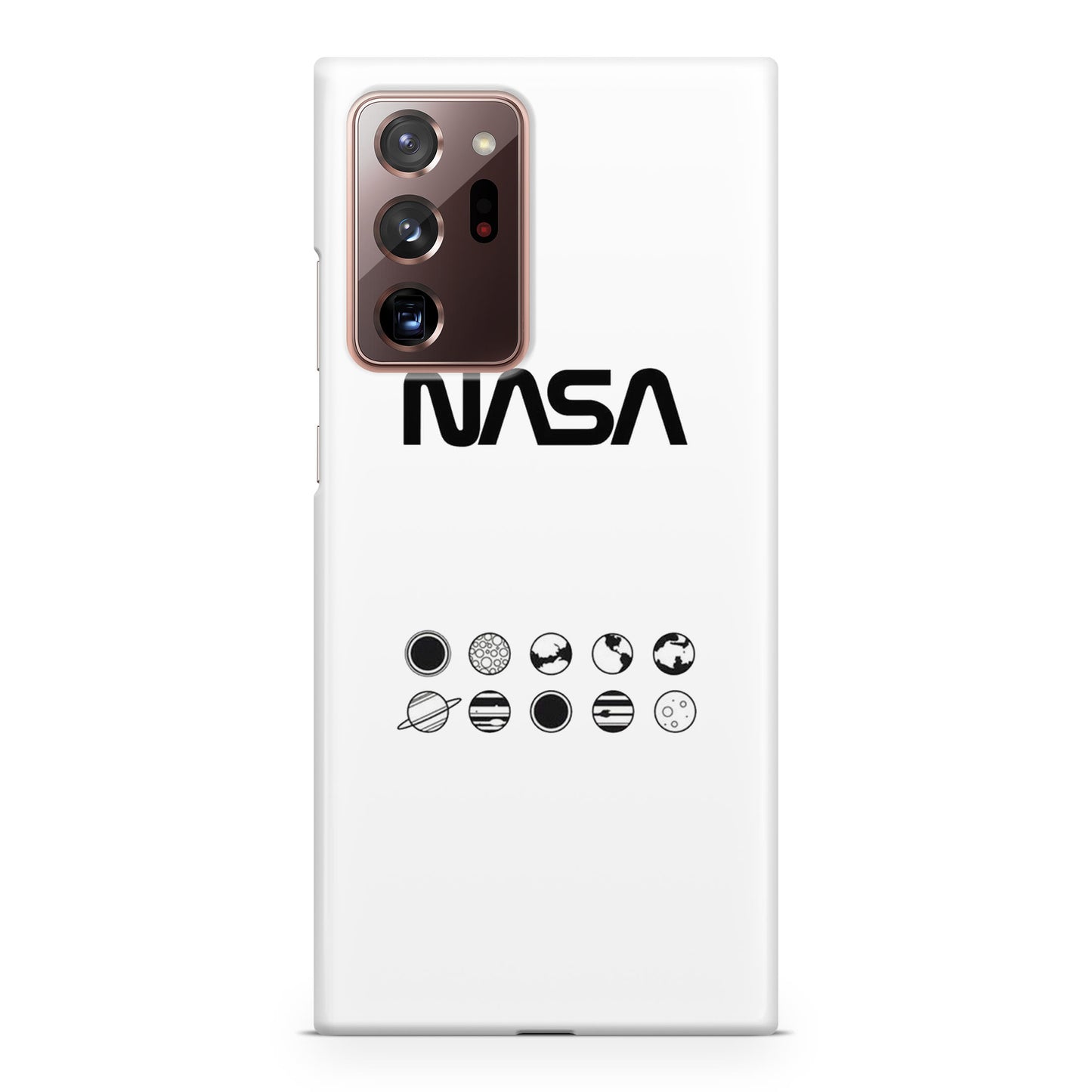 NASA Minimalist White Galaxy Note 20 Ultra Case