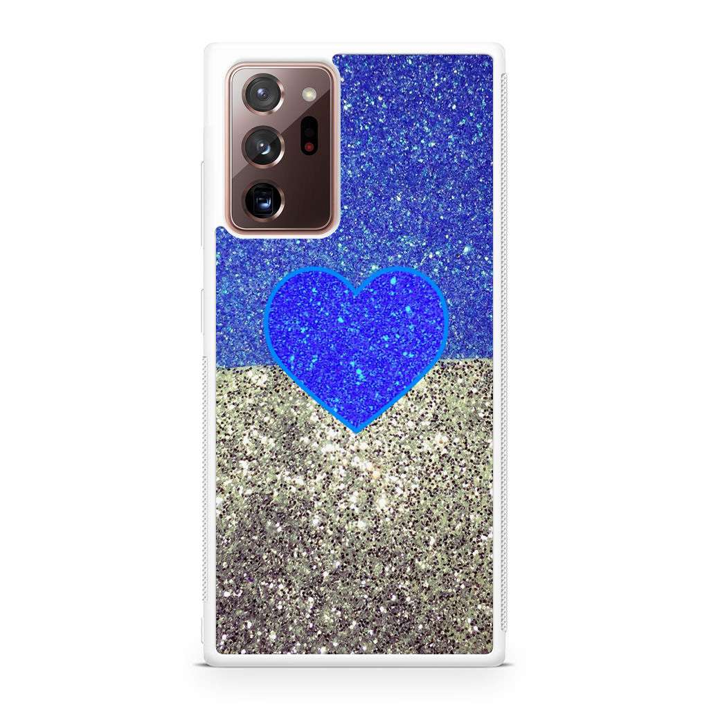 Love Glitter Blue and Grey Galaxy Note 20 Ultra Case