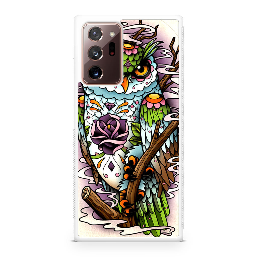 Sugar Skull Owl Tattoo Galaxy Note 20 Ultra Case