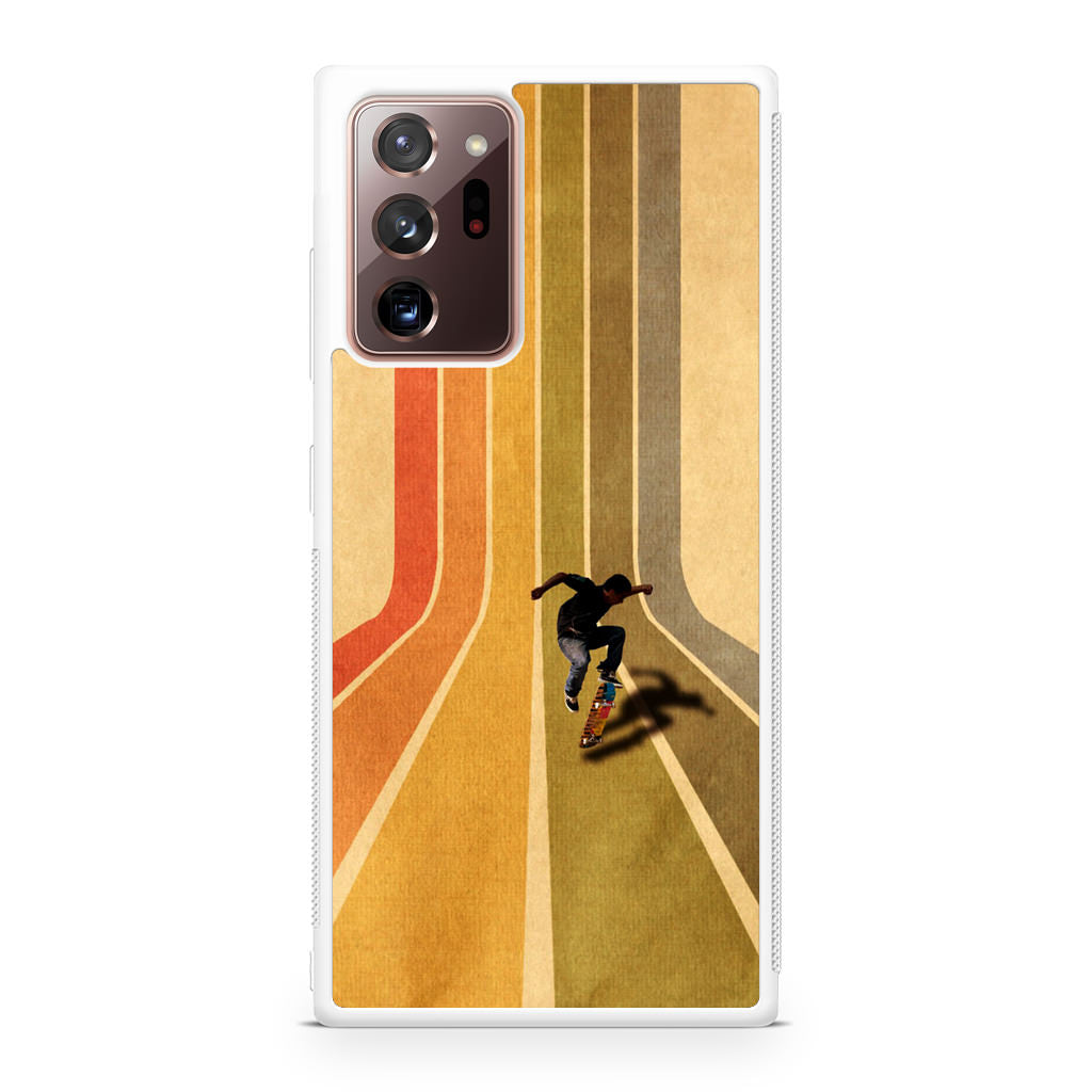 Vintage Skateboard On Colorful Stipe Runway Galaxy Note 20 Ultra Case