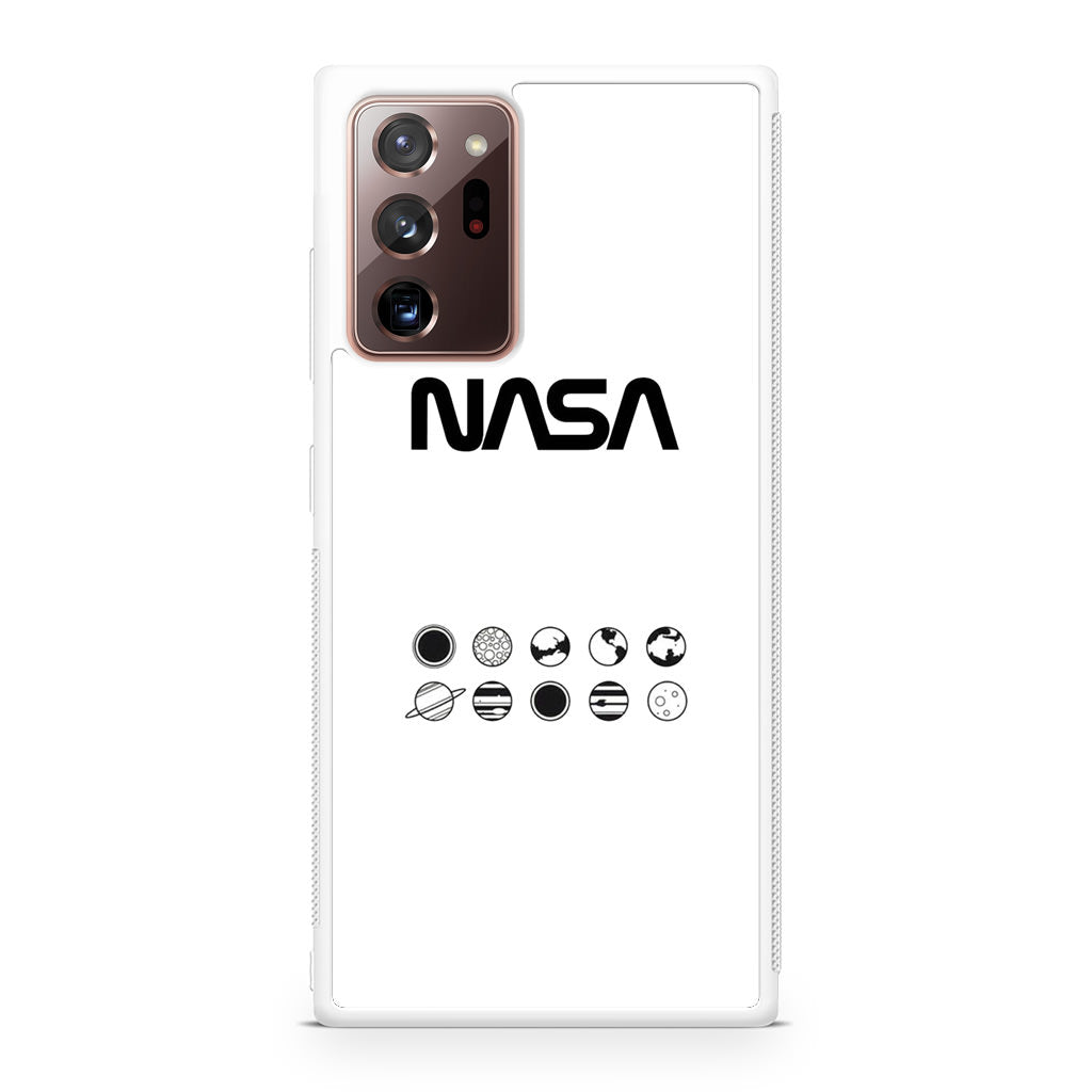 NASA Minimalist White Galaxy Note 20 Ultra Case