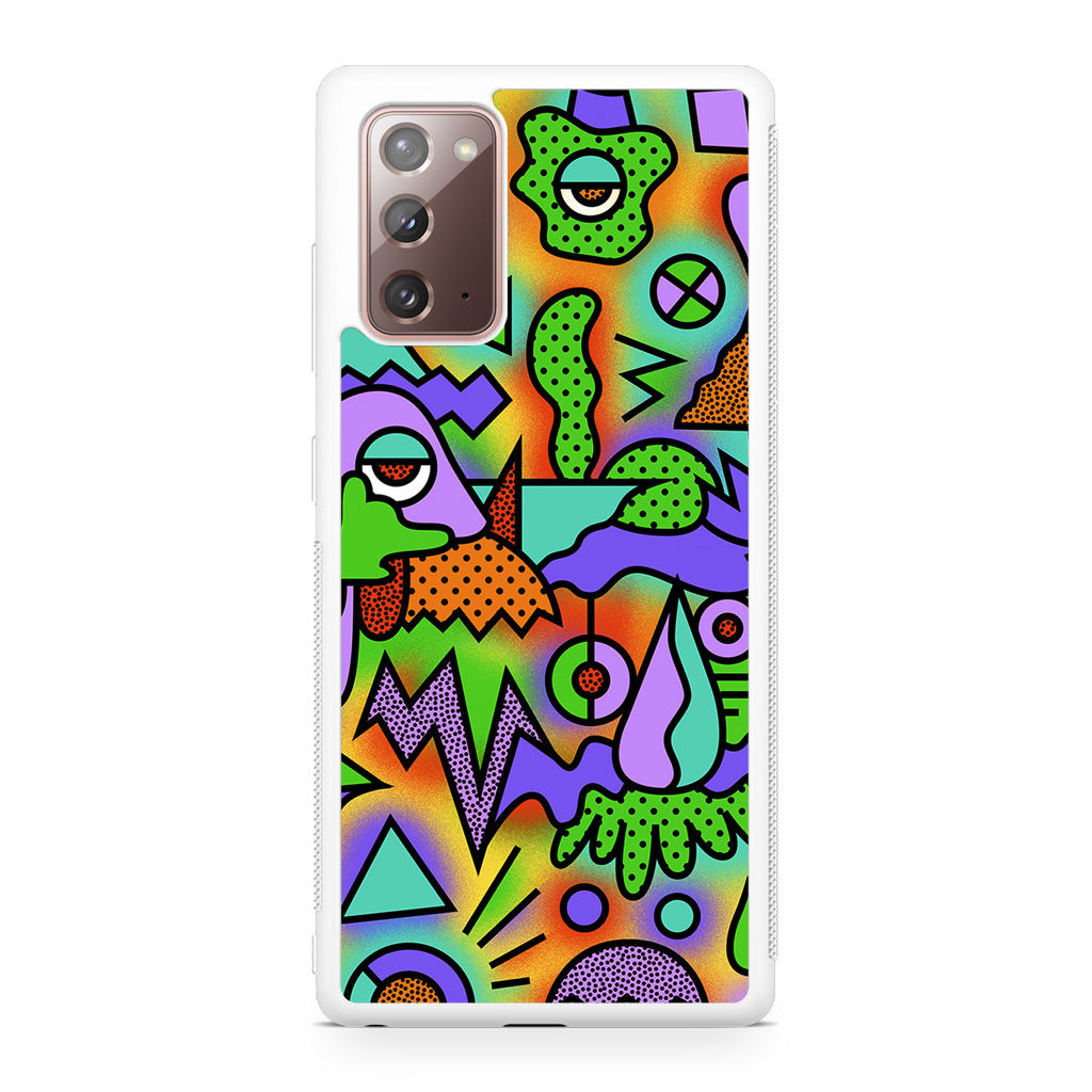 Abstract Colorful Doodle Art Galaxy Note 20 Case