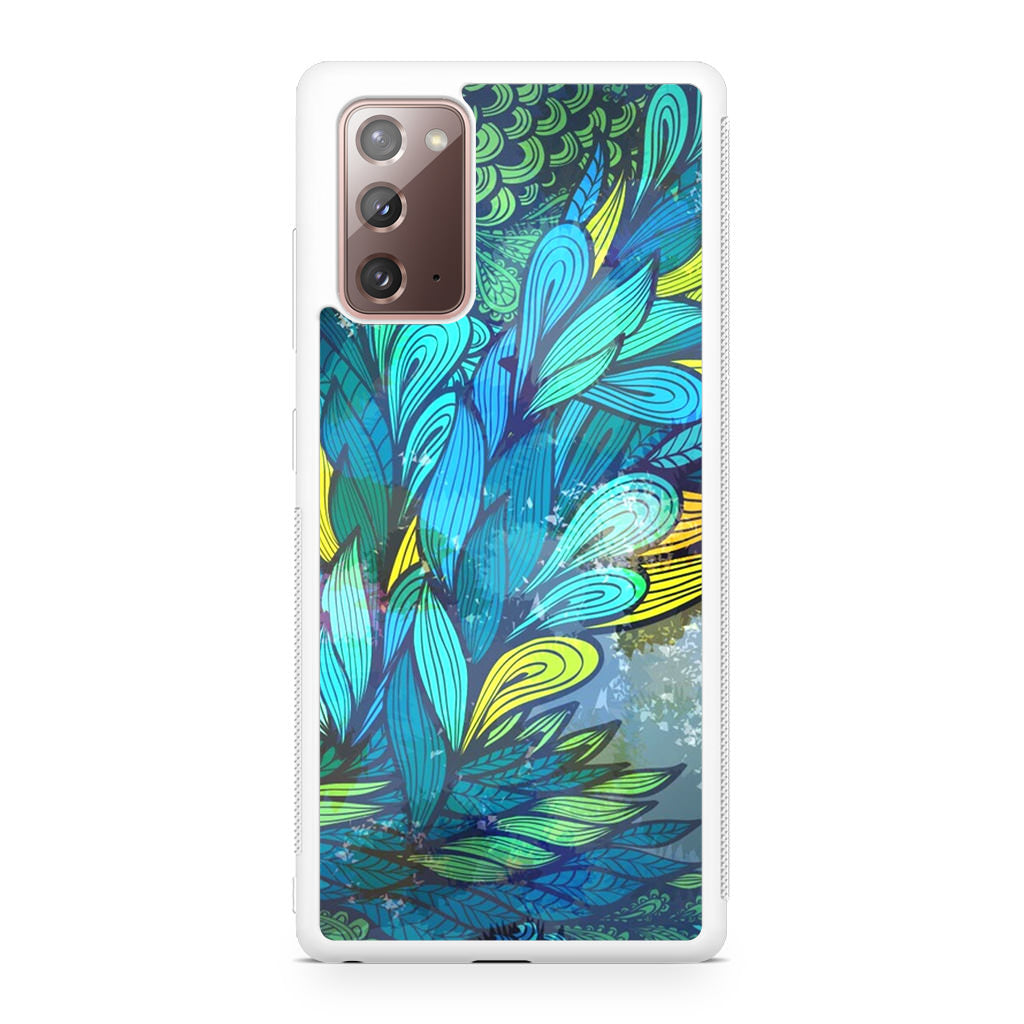 Colorful Art in Blue Galaxy Note 20 Case