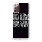 Drive German Wear Italian Drink Scotch Kiss French Galaxy Note 20 Case