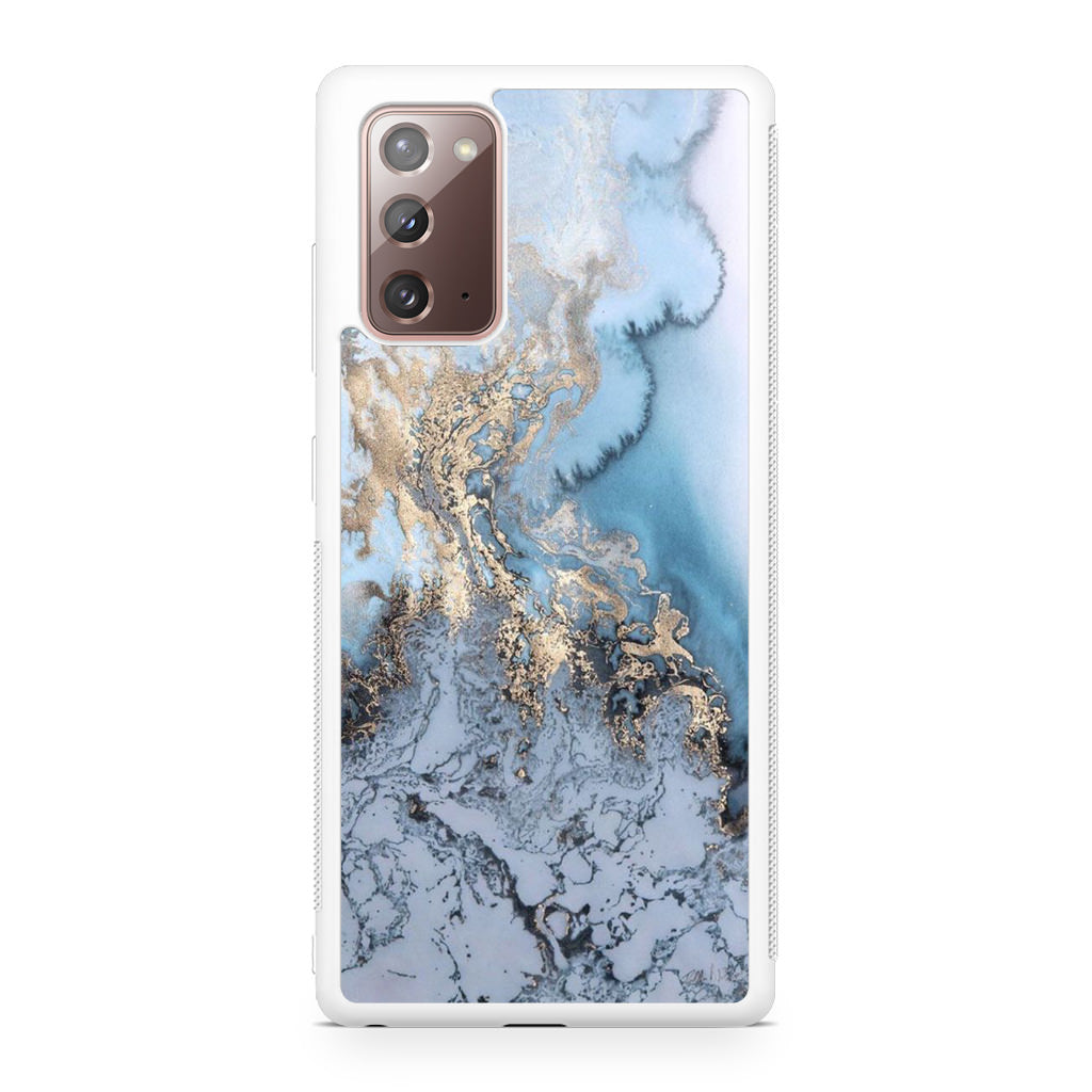 Golden Azure Marble Galaxy Note 20 Case