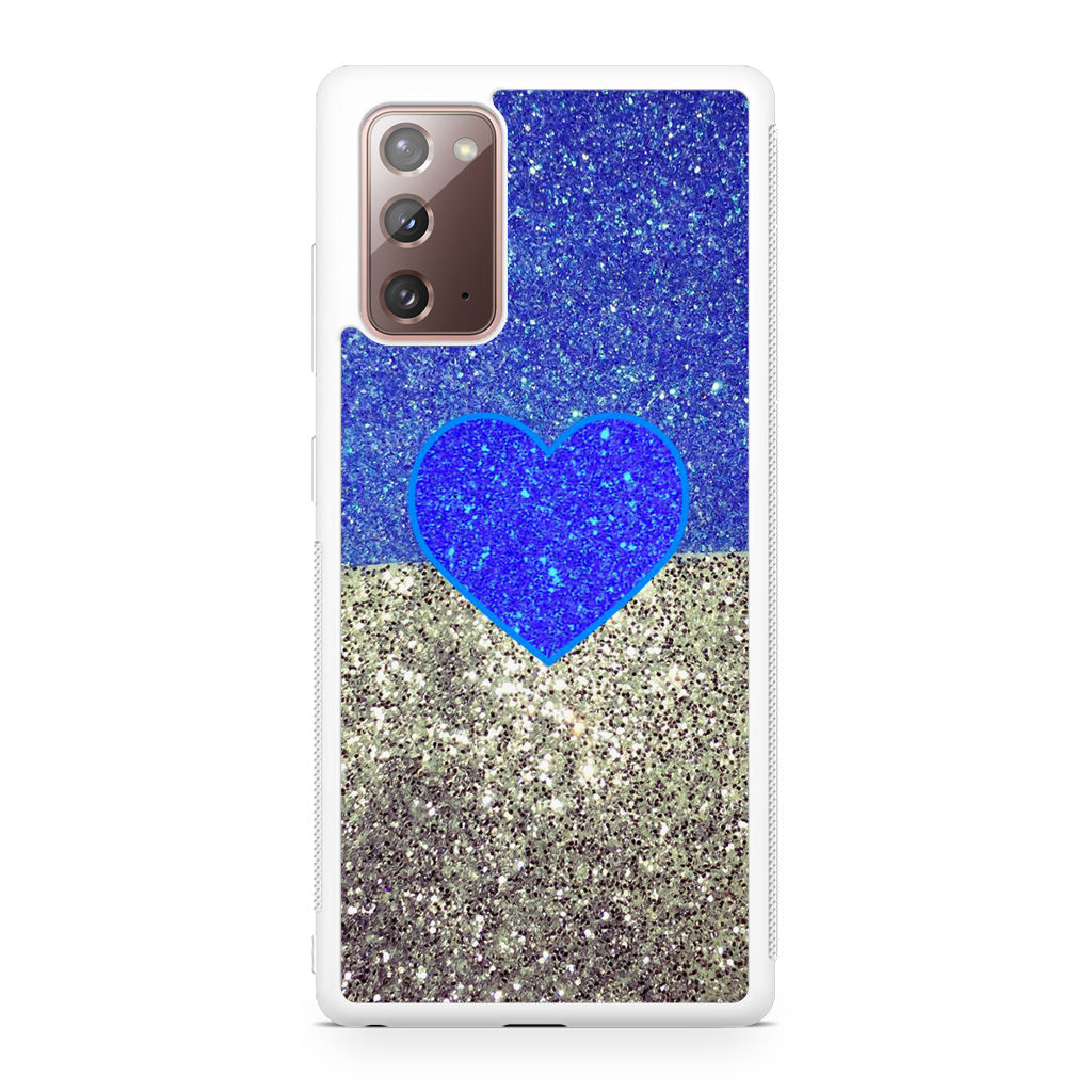 Love Glitter Blue and Grey Galaxy Note 20 Case