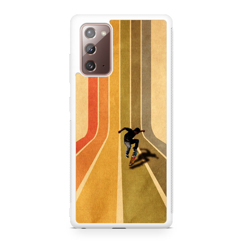 Vintage Skateboard On Colorful Stipe Runway Galaxy Note 20 Case