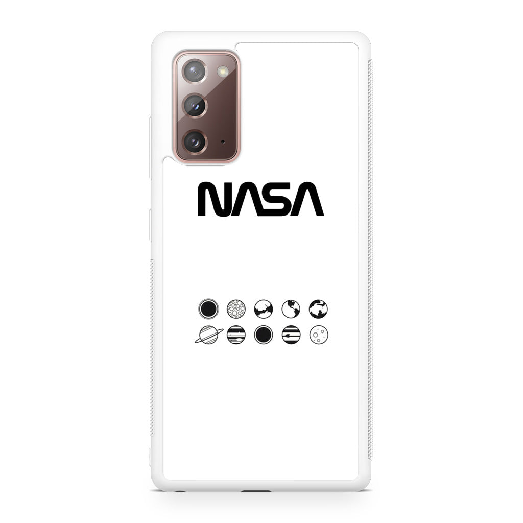 NASA Minimalist White Galaxy Note 20 Case