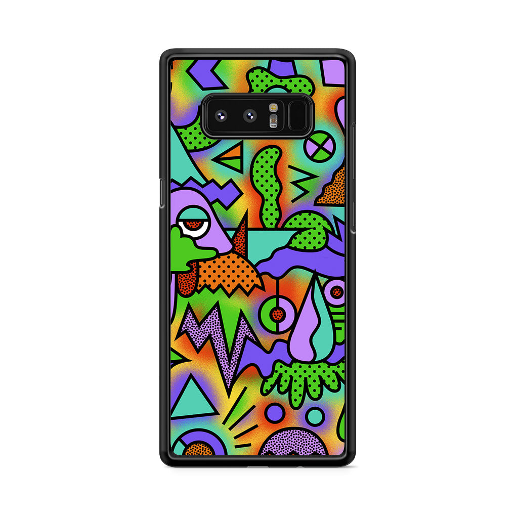 Abstract Colorful Doodle Art Galaxy Note 8 Case