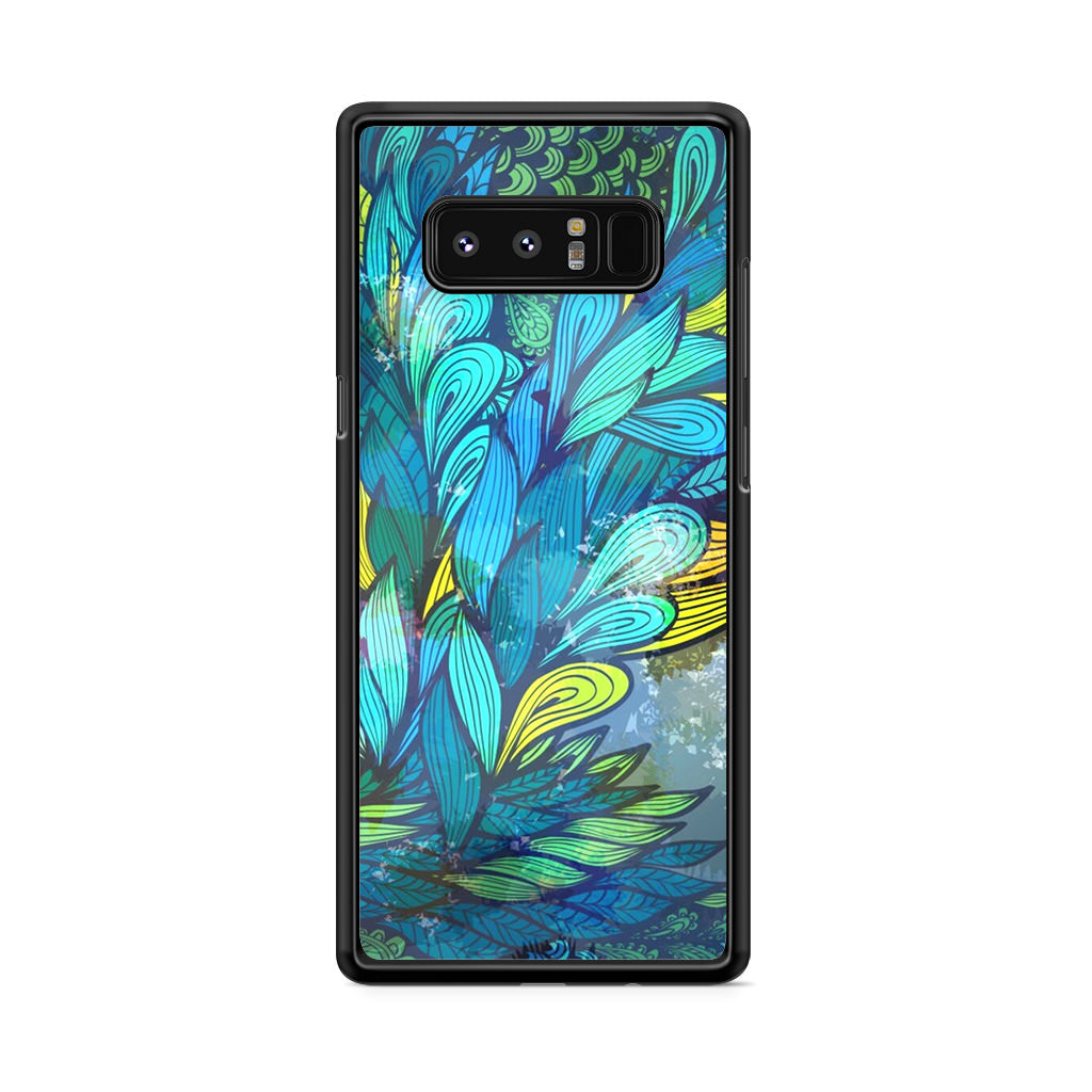 Colorful Art in Blue Galaxy Note 8 Case