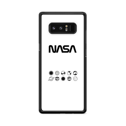 NASA Minimalist White Galaxy Note 8 Case