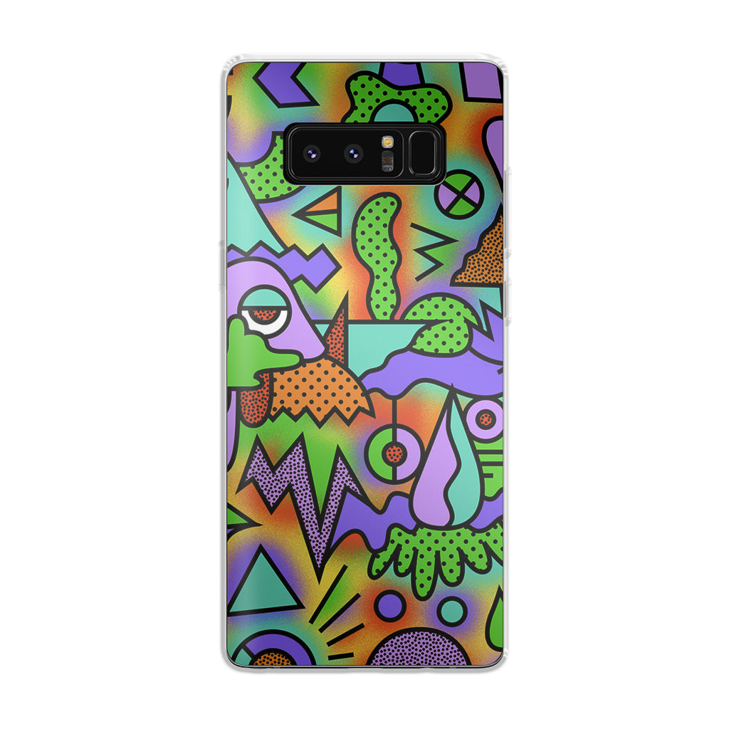 Abstract Colorful Doodle Art Galaxy Note 8 Case