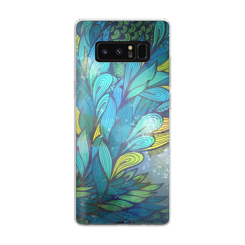 Colorful Art in Blue Galaxy Note 8 Case