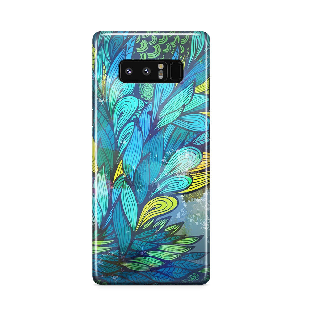 Colorful Art in Blue Galaxy Note 8 Case