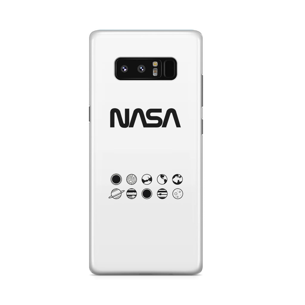 NASA Minimalist White Galaxy Note 8 Case