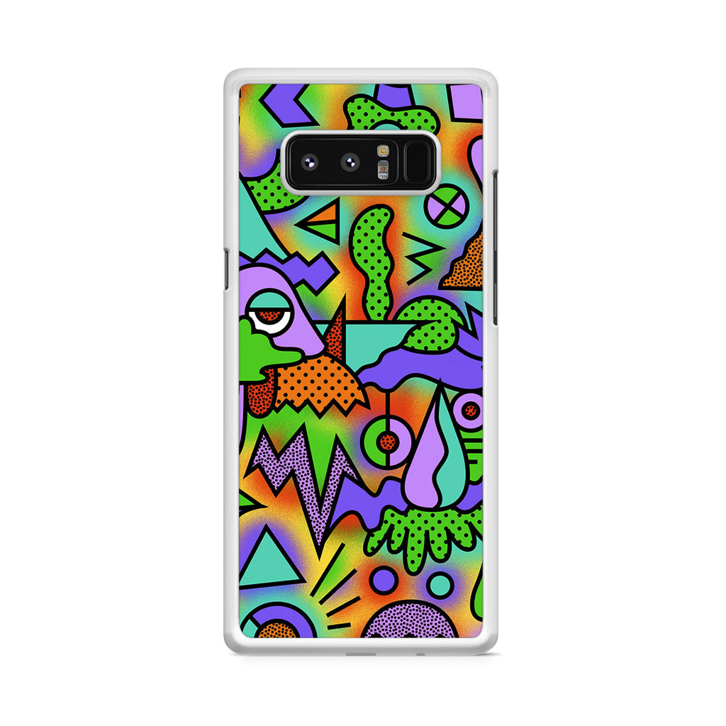 Abstract Colorful Doodle Art Galaxy Note 8 Case